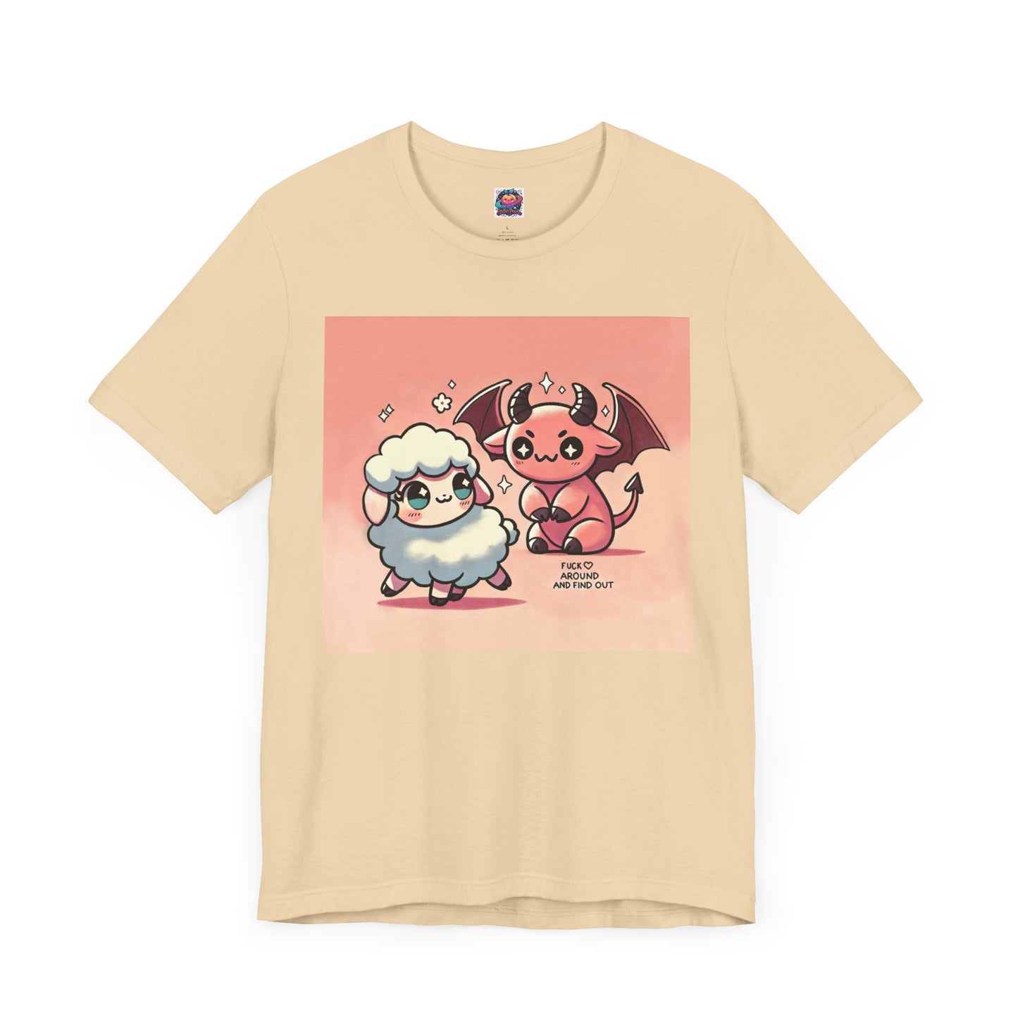 Short Sleeve Tee - Cute Devil & Sheep Design