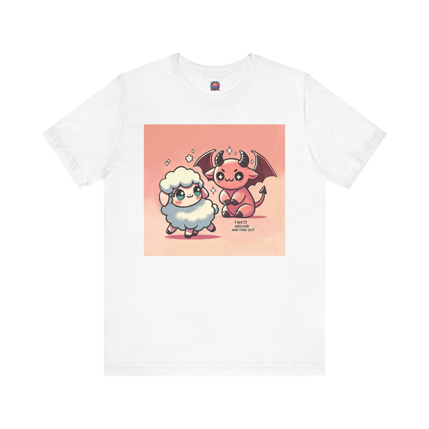 Short Sleeve Tee - Cute Devil & Sheep Design