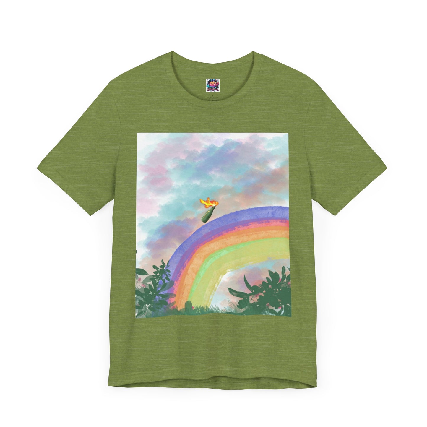 Somewhere Over The Rainbow Unisex Jersey Tee - Colorful Short Sleeve T-Shirt for Relaxed Vibes