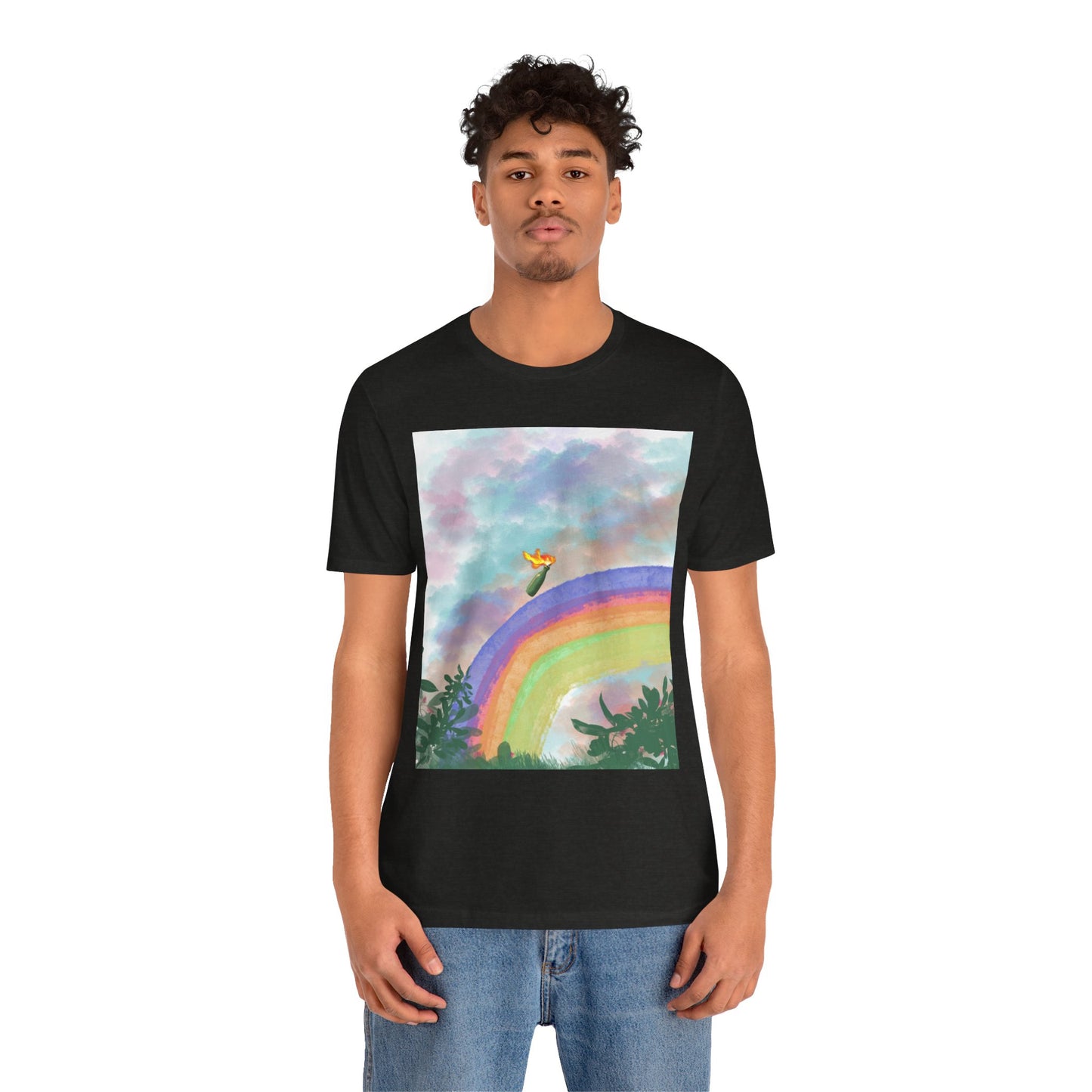 Somewhere Over The Rainbow Unisex Jersey Tee - Colorful Short Sleeve T-Shirt for Relaxed Vibes