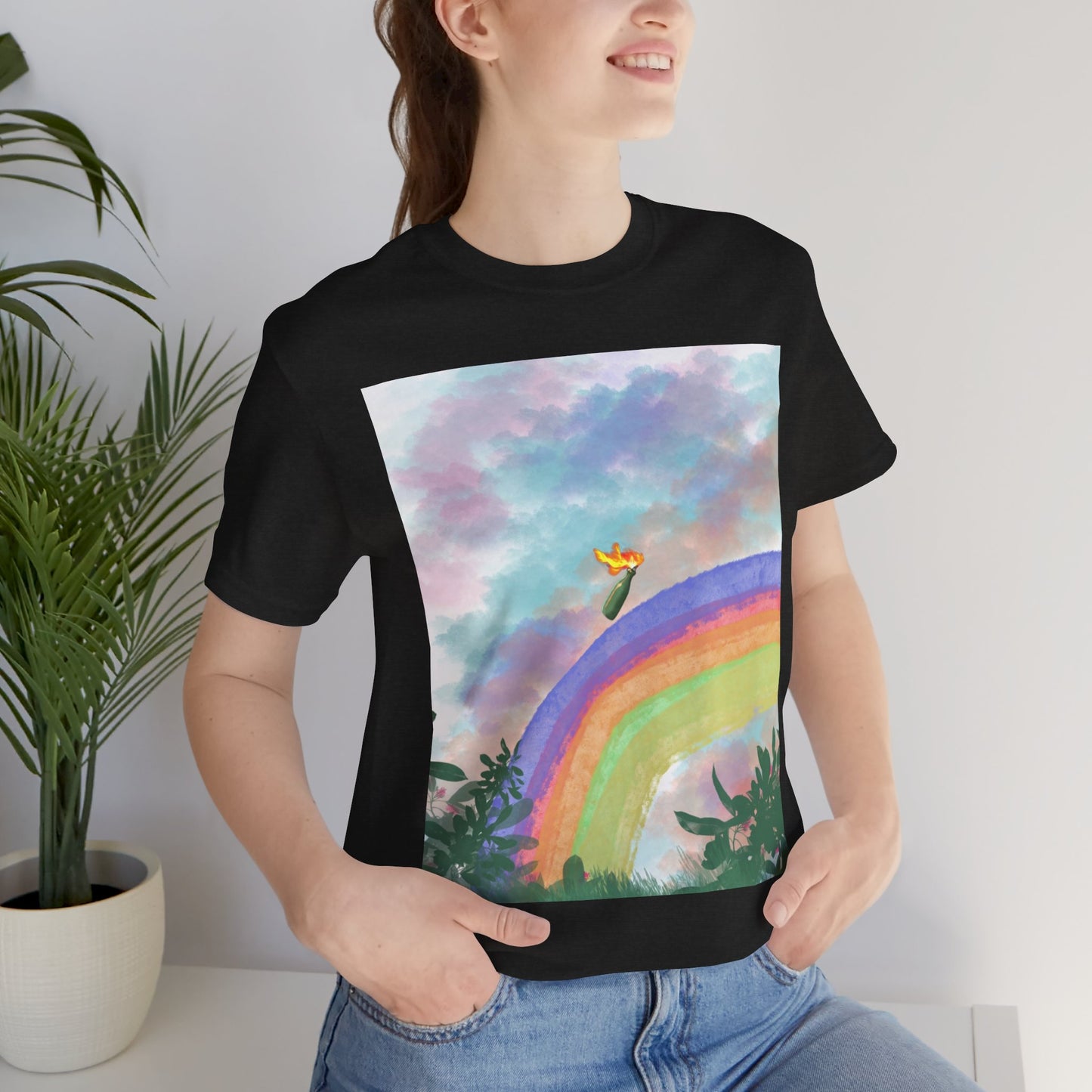 Somewhere Over The Rainbow Unisex Jersey Tee - Colorful Short Sleeve T-Shirt for Relaxed Vibes