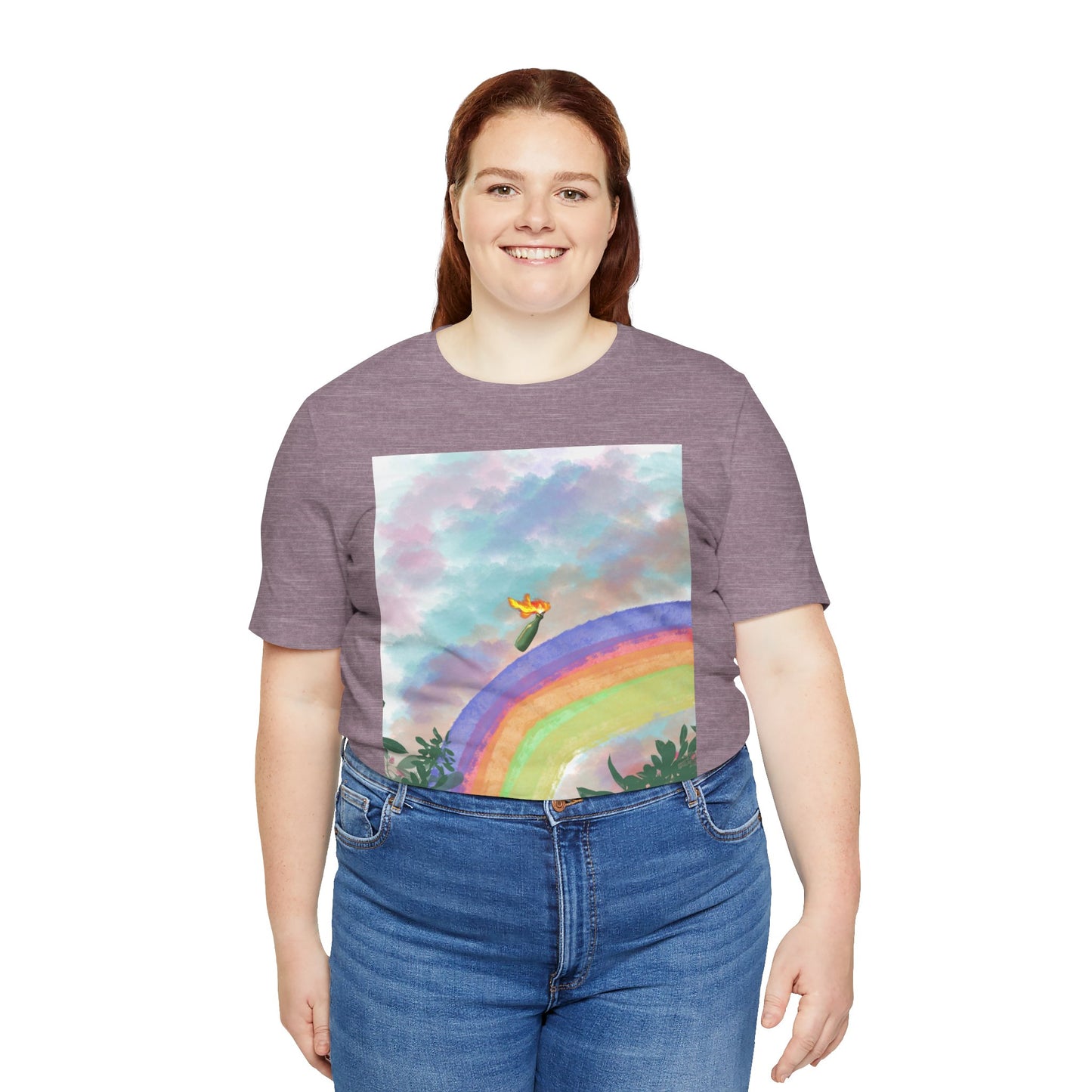 Somewhere Over The Rainbow Unisex Jersey Tee - Colorful Short Sleeve T-Shirt for Relaxed Vibes