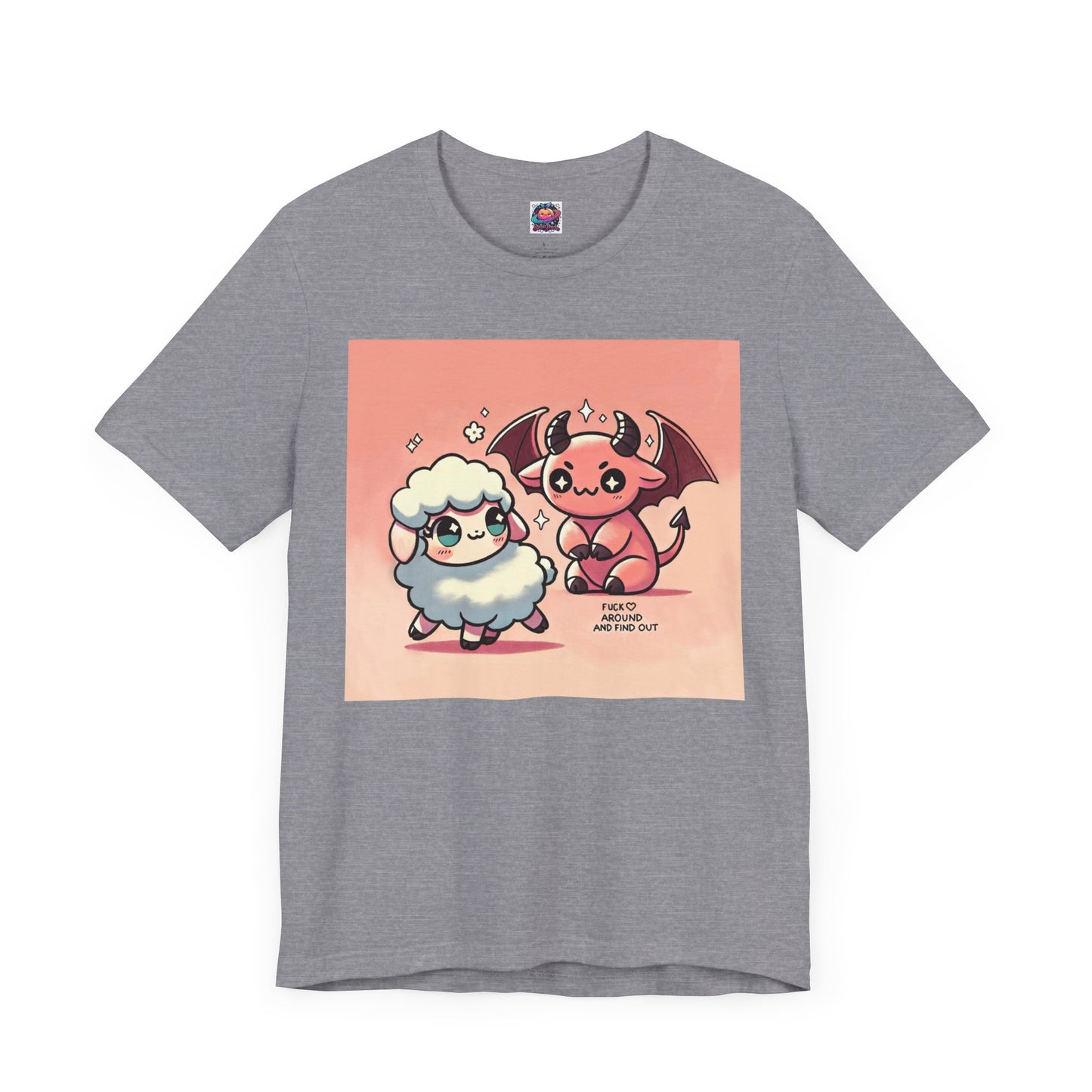 Short Sleeve Tee - Cute Devil & Sheep Design