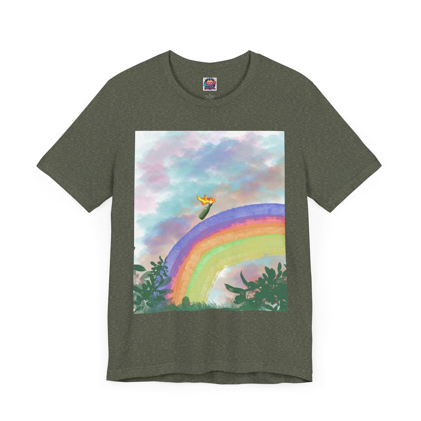 Somewhere Over The Rainbow Unisex Jersey Tee - Colorful Short Sleeve T-Shirt for Relaxed Vibes