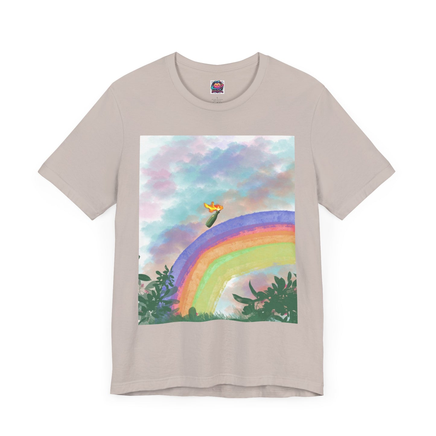 Somewhere Over The Rainbow Unisex Jersey Tee - Colorful Short Sleeve T-Shirt for Relaxed Vibes