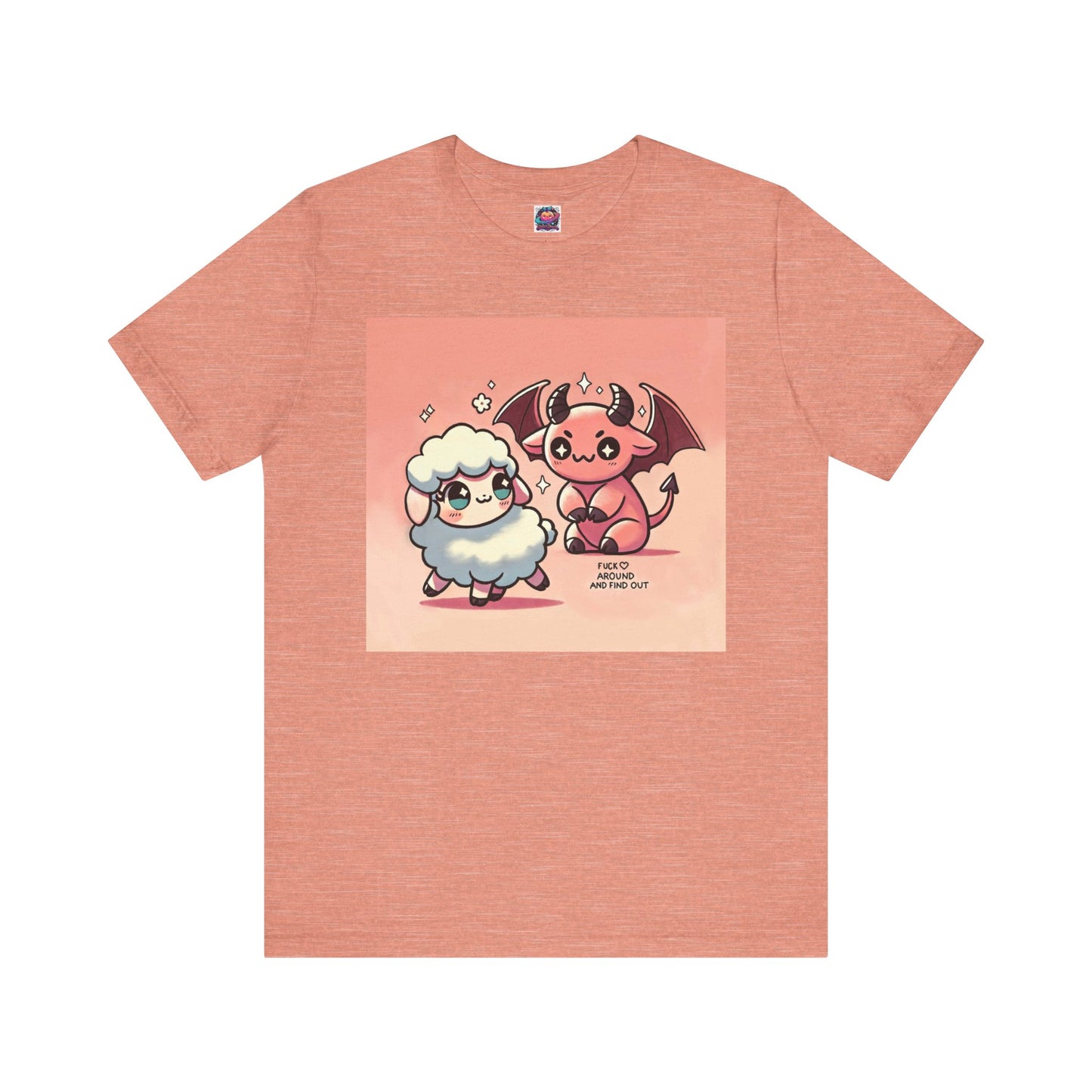 Short Sleeve Tee - Cute Devil & Sheep Design