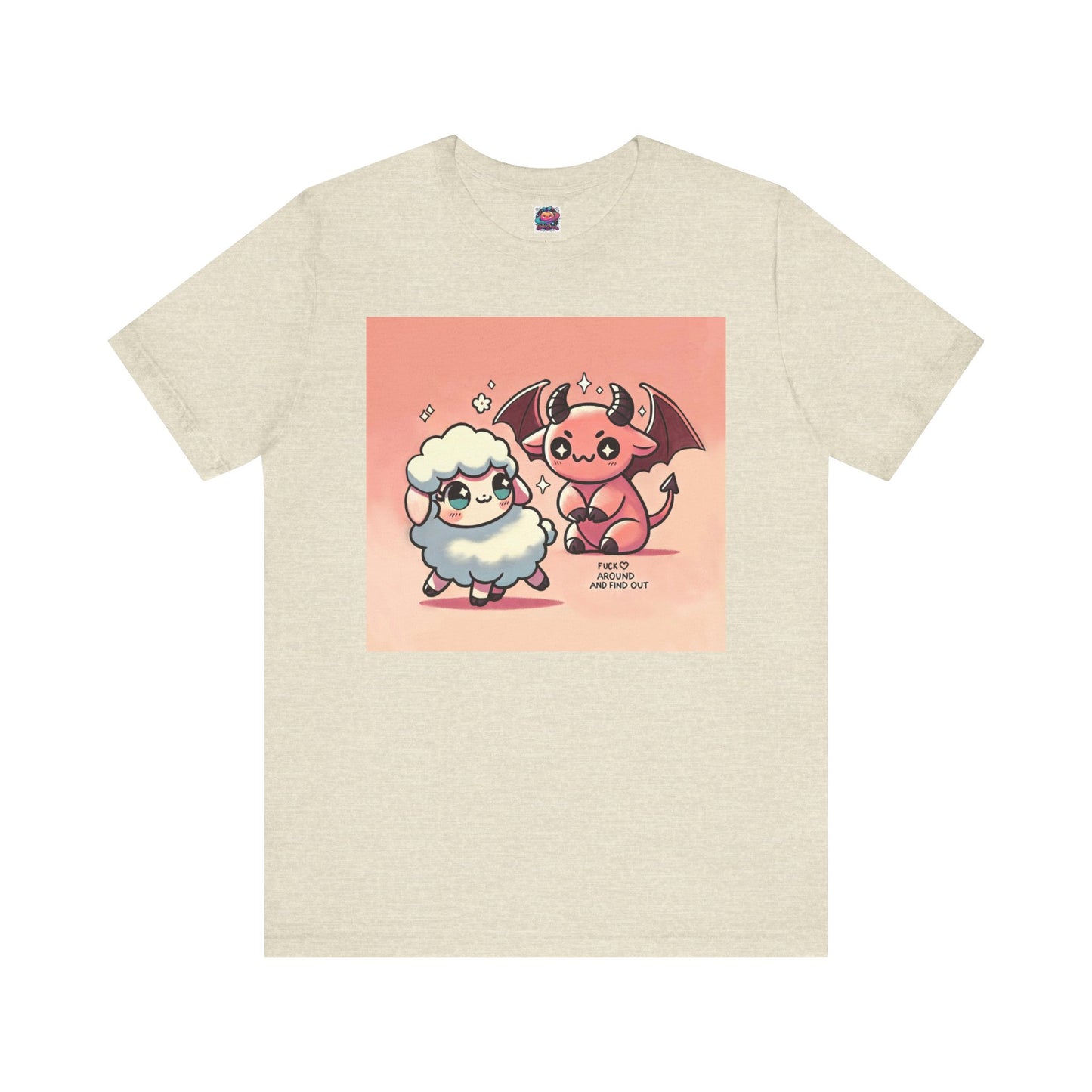 Short Sleeve Tee - Cute Devil & Sheep Design