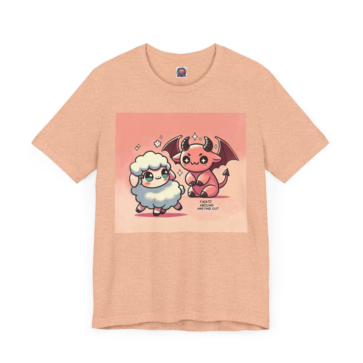 Short Sleeve Tee - Cute Devil & Sheep Design