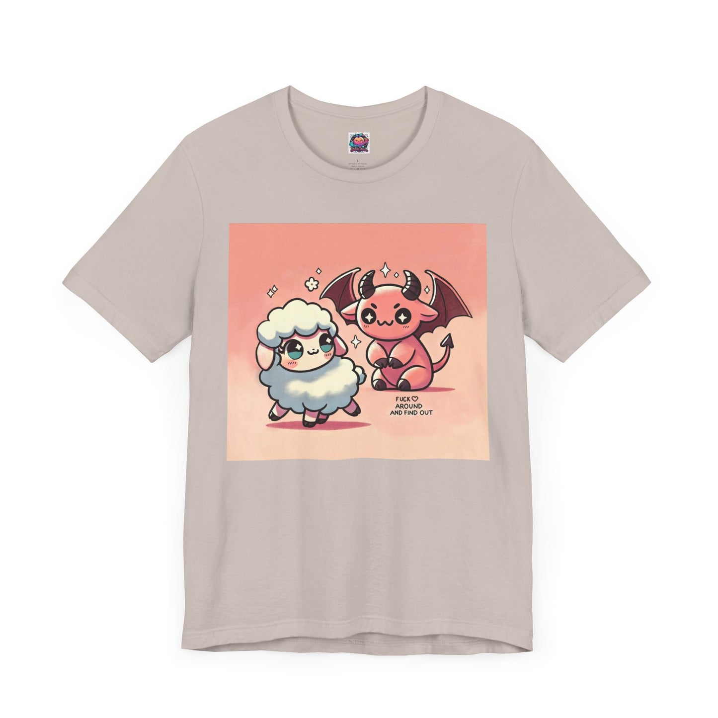 Short Sleeve Tee - Cute Devil & Sheep Design