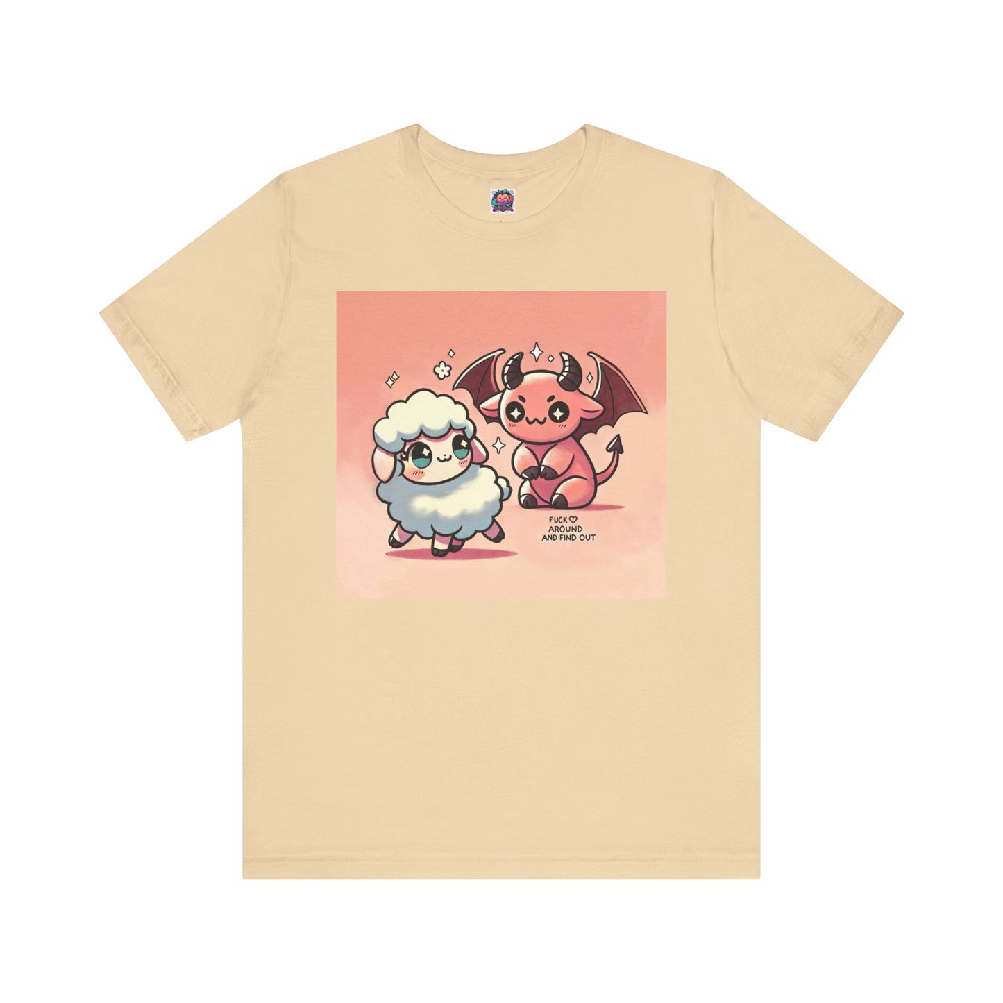 Short Sleeve Tee - Cute Devil & Sheep Design