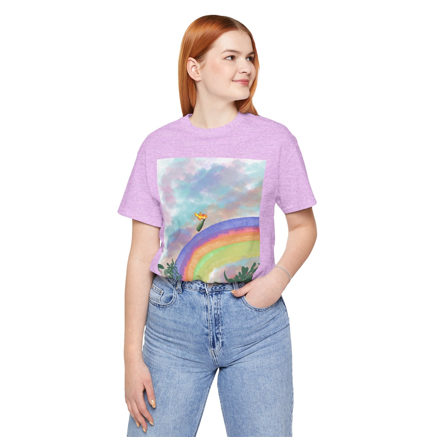 Somewhere Over The Rainbow Unisex Jersey Tee - Colorful Short Sleeve T-Shirt for Relaxed Vibes