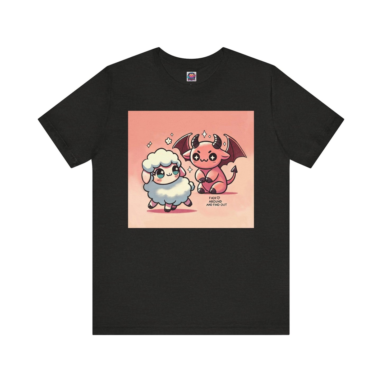 Short Sleeve Tee - Cute Devil & Sheep Design