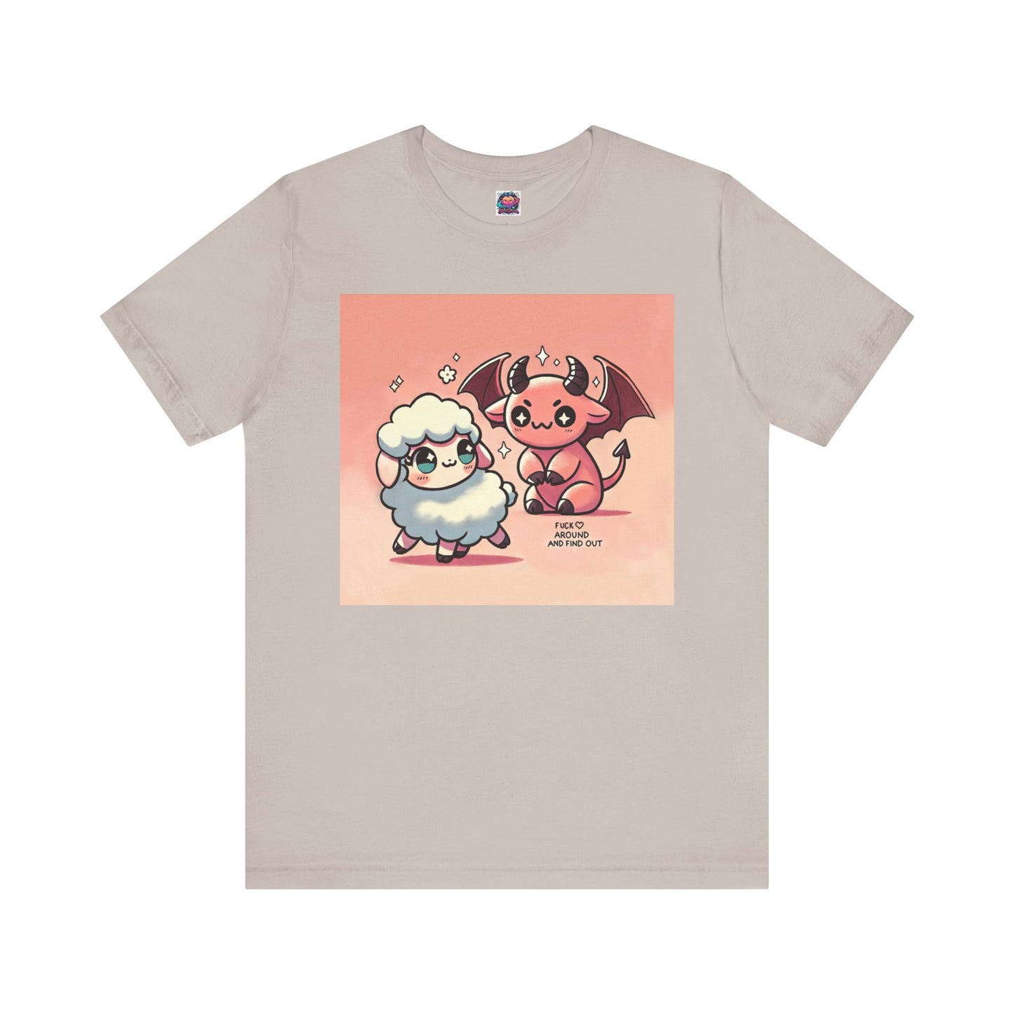 Short Sleeve Tee - Cute Devil & Sheep Design