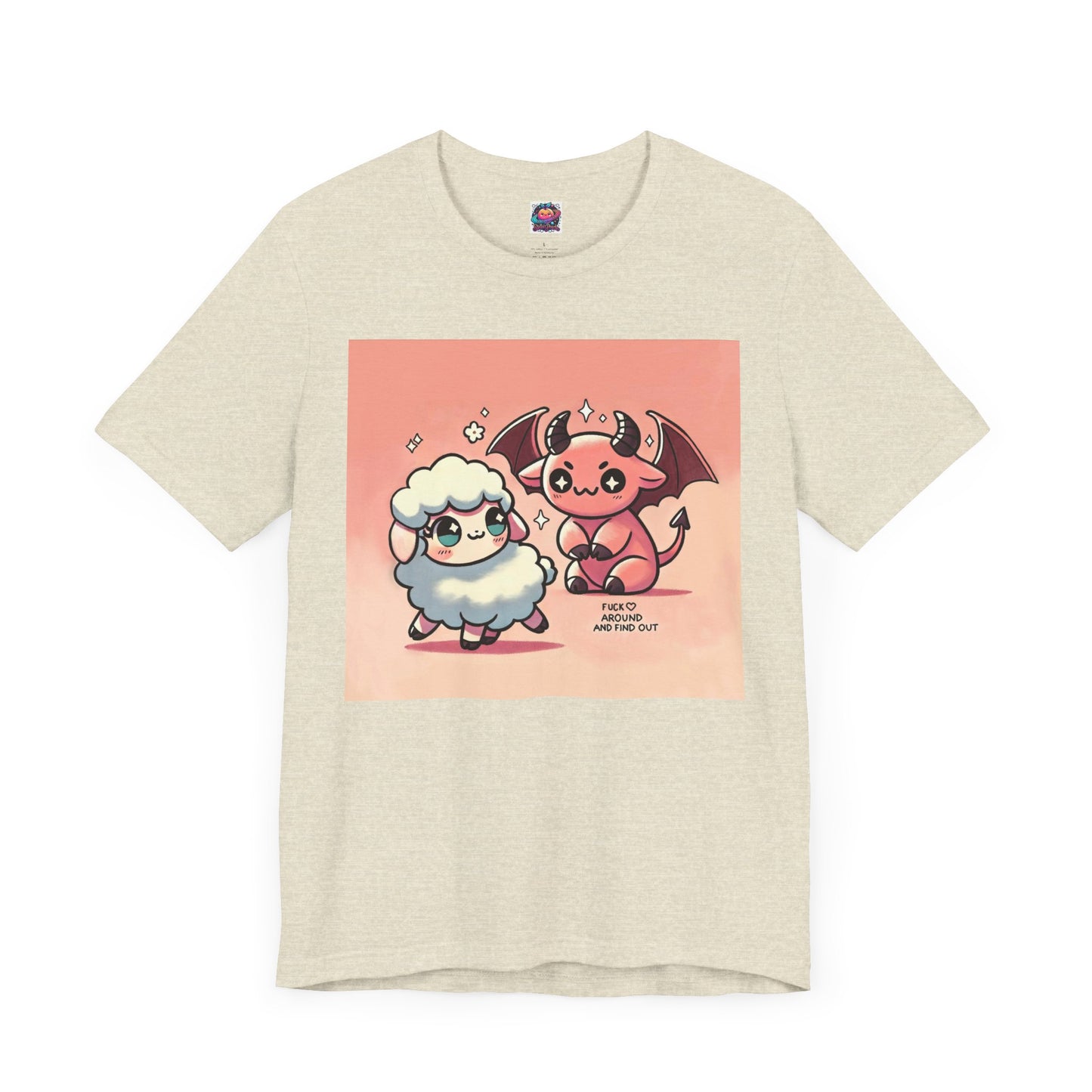 Short Sleeve Tee - Cute Devil & Sheep Design