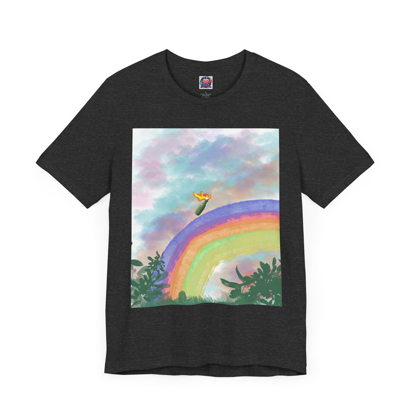 Somewhere Over The Rainbow Unisex Jersey Tee - Colorful Short Sleeve T-Shirt for Relaxed Vibes