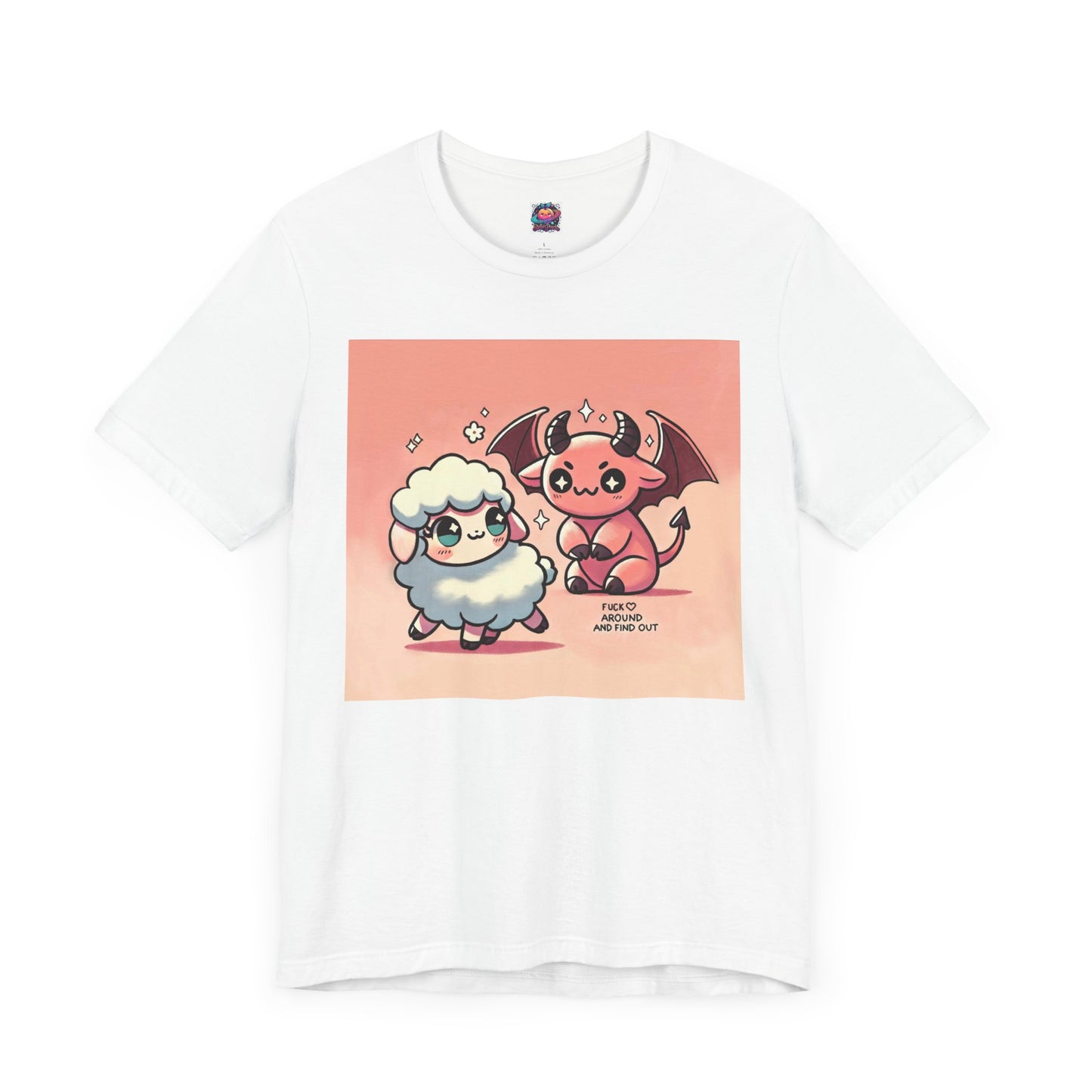 Short Sleeve Tee - Cute Devil & Sheep Design