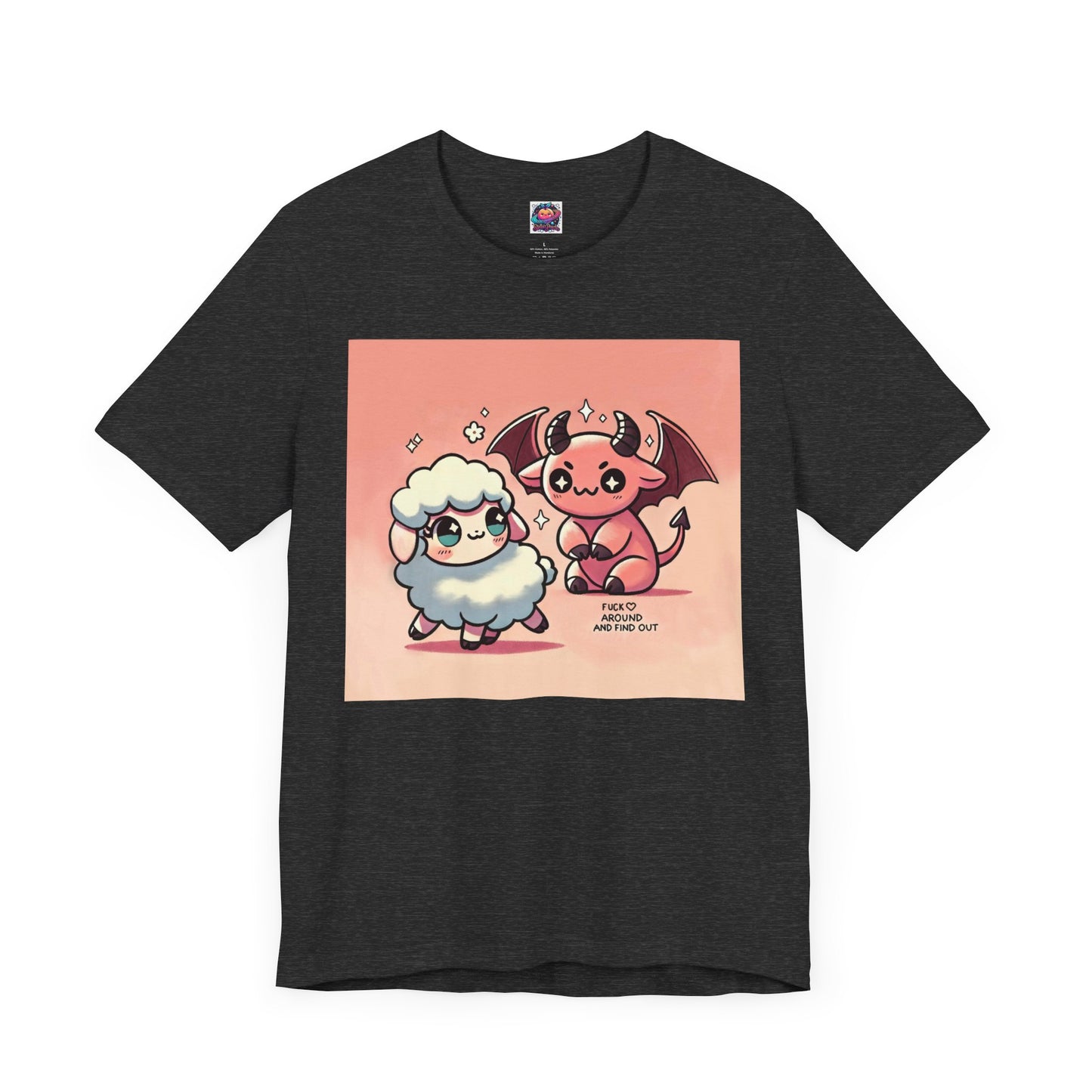 Short Sleeve Tee - Cute Devil & Sheep Design