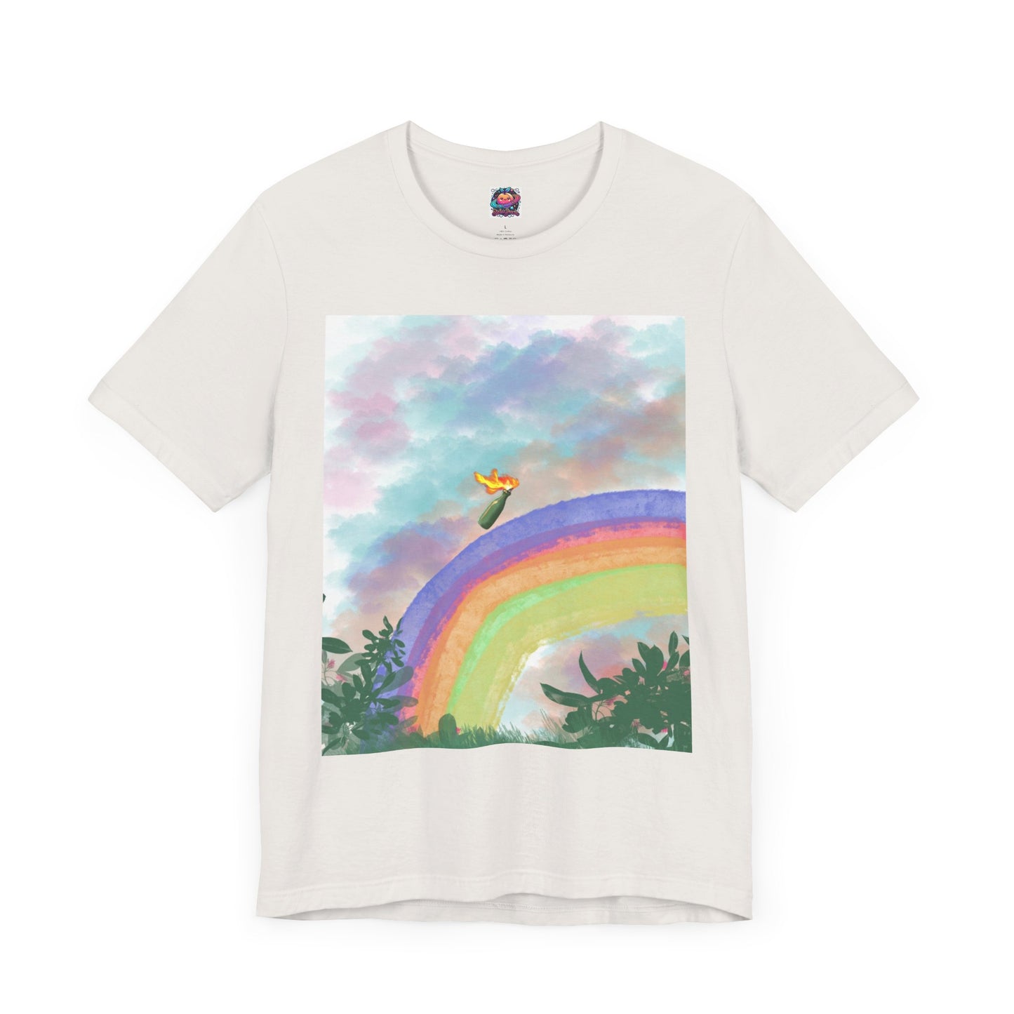 Somewhere Over The Rainbow Unisex Jersey Tee - Colorful Short Sleeve T-Shirt for Relaxed Vibes